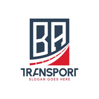 BA Harfi Nakliye Logosu Tasarımı. Modern BA Kargo, Nakliye Şirketi ve Filo İşletmeleri Logosu