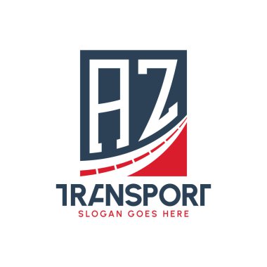 Harf AZ Nakliye Logosu Tasarımı. Modern AZ Kargo, Ulaştırma Şirketi ve Filo İşletmeleri Logosu
