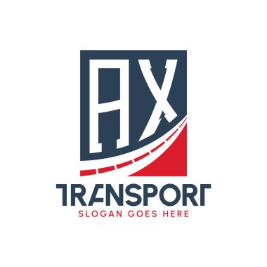 Harf AX Nakliye Logosu Tasarımı. Modern AX Karayolu Teslimat Logosu, Ulaştırma Şirketi ve Filo İşletmeleri