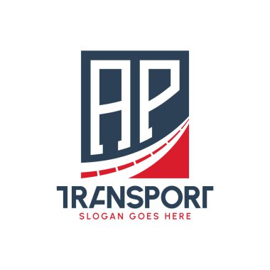 Harf AP Taşımacılık Logosu Tasarımı. Modern AP Karayolu Teslimat, Ulaştırma Şirketi ve Filo İşletmeleri Logosu