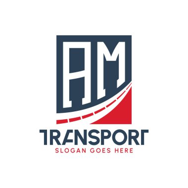 Harf AM Nakliye Logosu Tasarımı. Modern AM Yol Teslimat Logosu, Ulaştırma Şirketi ve Filo İşletmeleri