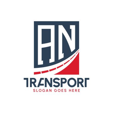 A Harfi Nakliye Logosu Tasarımı. Modern AN Taşımacılık, Ulaştırma Şirketi ve Filo İşletmeleri için Yol Logosu