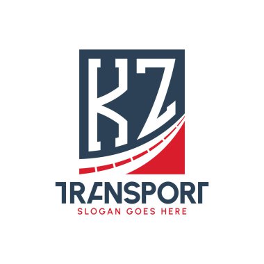 Harf KZ Nakliye Logosu Tasarımı. Modern KZ Kargo, Ulaştırma Şirketi ve Filo İşletmeleri Logosu