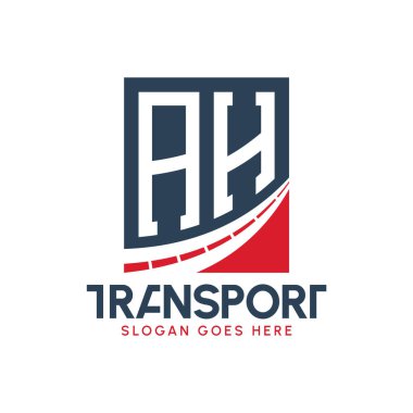AH Harfi Nakliye Logosu Tasarımı. Modern AH Kargo Logosu, Ulaştırma Şirketi ve Filo İşletmeleri