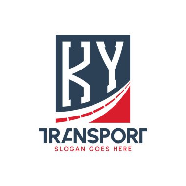 Harf KY Nakliye Logosu Tasarımı. Modern KY Kargo, Taşımacılık Şirketi ve Filo İşletmeleri Logosu