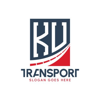 Harf KU Nakliye Logosu Tasarımı. Modern KU Kargo, Ulaştırma Şirketi ve Filo İşletmeleri Logosu
