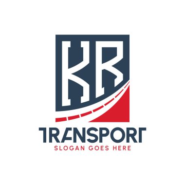 Harf KR Nakliye Logosu Tasarımı. Modern KR Taşımacılık, Taşımacılık Şirketi ve Filo İşletmeleri Logosu