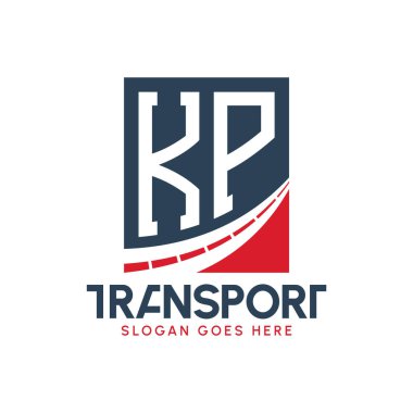 Harf KP Nakliye Logosu Tasarımı. Modern KP Kargo, Ulaştırma Şirketi ve Filo İşletmeleri Logosu