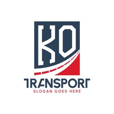 Harf Nakliye Logosu Tasarımı. Modern Nakliye, Nakliye Şirketi ve Filo İşletmeleri KO Yol Logosu