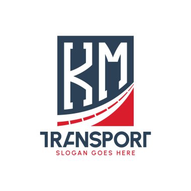 KM Harfi Nakliye Logosu Tasarımı. Modern KM Taşımacılık, Ulaştırma Şirketi ve Filo İşletmeleri Logosu