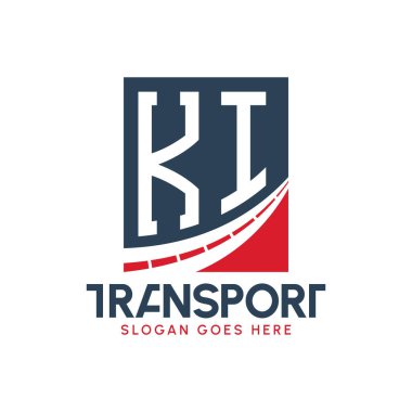 KI Taşımacılık Logosu Tasarımı. Modern KI Kargo, Ulaştırma Şirketi ve Filo İşletmeleri Logosu