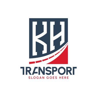 Harf KH Nakliye Logosu Tasarımı. Modern KH Kargo, Ulaştırma Şirketi ve Filo İşletmeleri Logosu