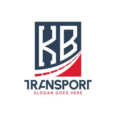 Harf KB Nakliye Logosu Tasarımı. Modern KB Karayolu Teslimat, Ulaştırma Şirketi ve Filo İşletmeleri Logosu