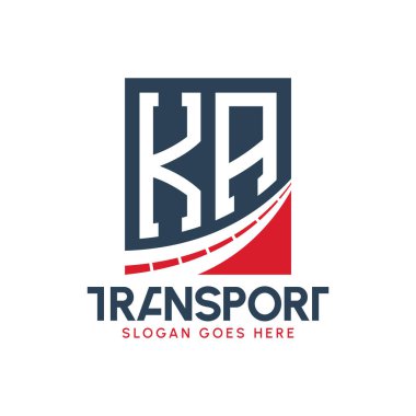 Harf KA Nakliye Logosu Tasarımı. Modern KA Karayolu Teslimat, Ulaştırma Şirketi ve Filo İşletmeleri Logosu