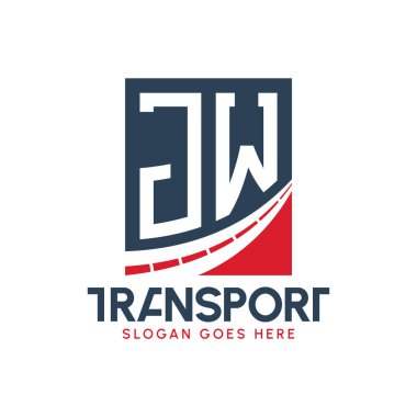 Harf JW Nakliye Logosu Tasarımı. Modern JW Taşımacılık, Nakliye Şirketi ve Filo İşletmeleri Logosu