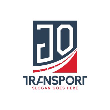 Mektup JO Taşımacılık Logosu Tasarımı. Modern JO Karayolu Teslimat Logosu, Nakliye Şirketi ve Filo İşletmeleri