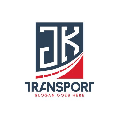 Harf JK Nakliye Logosu Tasarımı. Modern JK Karayolu Teslimat, Ulaştırma Şirketi ve Filo İşletmeleri Logosu