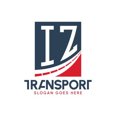 IZ Taşımacılık Logosu Tasarımı. Modern IZ Karayolu Teslimat Logosu, Ulaştırma Şirketi ve Filo İşletmeleri