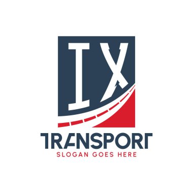 Mektup IX Nakliye Logosu Tasarımı. Modern IX Karayolu Teslimat, Ulaştırma Şirketi ve Filo İşletmeleri Logosu