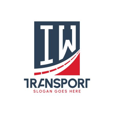 Harf IW Nakliye Logosu Tasarımı. Modern IW Karayolu Teslimat, Ulaştırma Şirketi ve Filo İşletmeleri Logosu