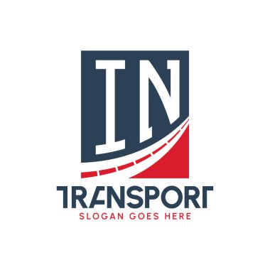 Harf In Transport Logo Tasarımı. Teslimat, Ulaştırma Şirketi ve Filo İşletmeleri için Modern IN Yol Logosu