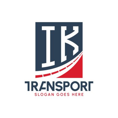 IK Taşımacılık Logosu Tasarımı. Modern IK Karayolu Teslimat, Ulaştırma Şirketi ve Filo İşletmeleri Logosu