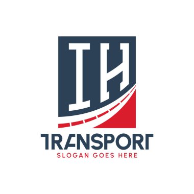 Harf IH Nakliye Logosu Tasarımı. Modern IH Karayolu Teslimat Logosu, Ulaştırma Şirketi ve Filo İşletmeleri
