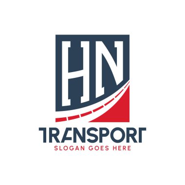 Harf HN Nakliye Logosu Tasarımı. Modern HN Kargo, Ulaştırma Şirketi ve Filo İşletmeleri Logosu