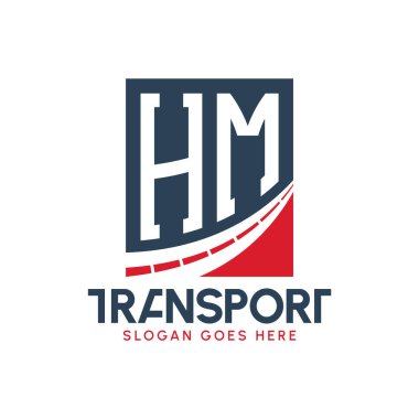 Harf HM Nakliye Logosu Tasarımı. Modern HM Kargo, Ulaştırma Şirketi ve Filo İşletmeleri Logosu
