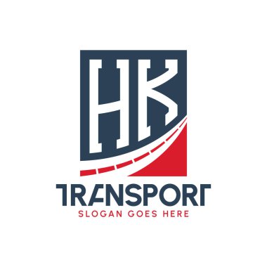Harf HK Nakliye Logosu Tasarımı. Modern HK Karayolu Teslimat, Ulaştırma Şirketi ve Filo İşletmeleri Logosu