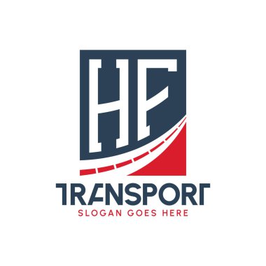 Harf HF Nakliye Logosu Tasarımı. Modern HF Kargo, Ulaştırma Şirketi ve Filo İşletmeleri Logosu