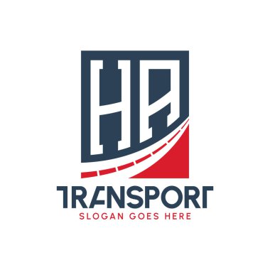 Harf HA Nakliye Logosu Tasarımı. Modern HA Karayolu Teslimat Logosu, Ulaştırma Şirketi ve Filo İşletmeleri