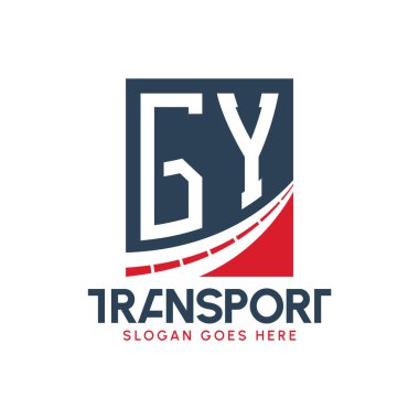 Harf GY Nakliye Logosu Tasarımı. Modern GY Karayolu Teslimat, Nakliye Şirketi ve Filo İşletmeleri Logosu