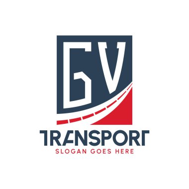 Harf GV Nakliye Logosu Tasarımı. Modern GV Karayolu Teslimat, Ulaştırma Şirketi ve Filo İşletmeleri Logosu