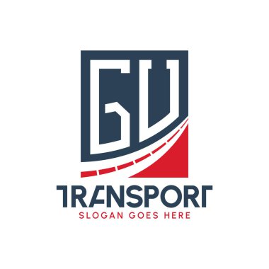 GU Taşımacılık Logosu Tasarımı. Modern GU Kargo Logosu, Ulaştırma Şirketi ve Filo İşletmeleri