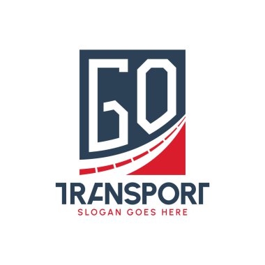 GO Harfi Nakliye Logosu Tasarımı. Modern GO Karayolu Teslimat, Ulaştırma Şirketi ve Filo İşletmeleri Logosu