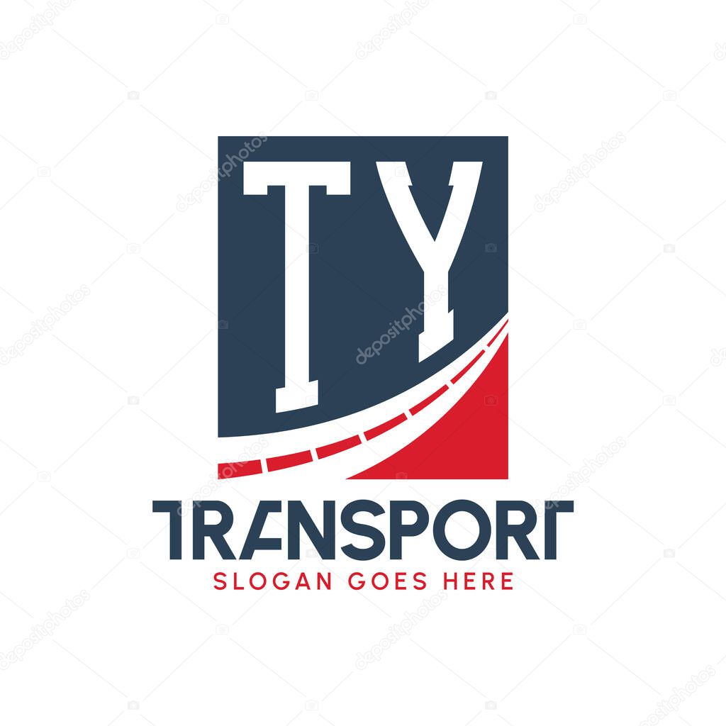 Letter TY Transport Logo Design. Modern TY Road Logo for Delivery, Transport Company and Fleet Business