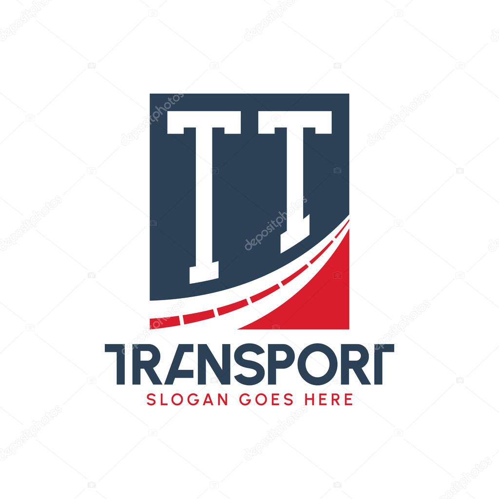 Letter TT Transport Logo Design. Modern TT Road Logo for Delivery, Transport Company and Fleet Business