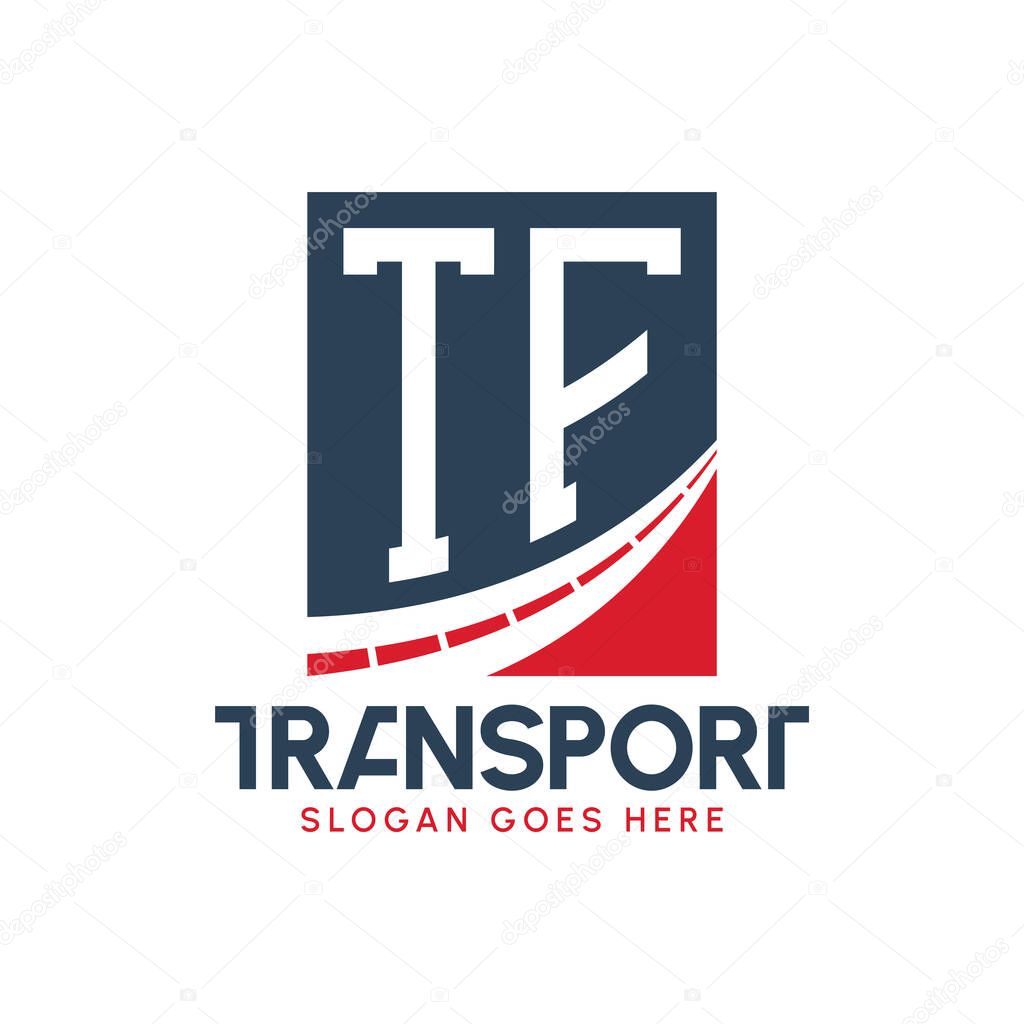 Letter TF Transport Logo Design. Modern TF Road Logo for Delivery, Transport Company and Fleet Business