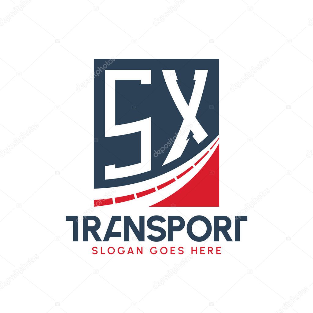Letter SX Transport Logo Design. Modern SX Road Logo for Delivery, Transport Company and Fleet Business