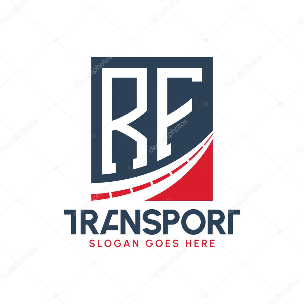 Letter RF Transport Logo Design. Modern RF Road Logo for Delivery, Transport Company and Fleet Business