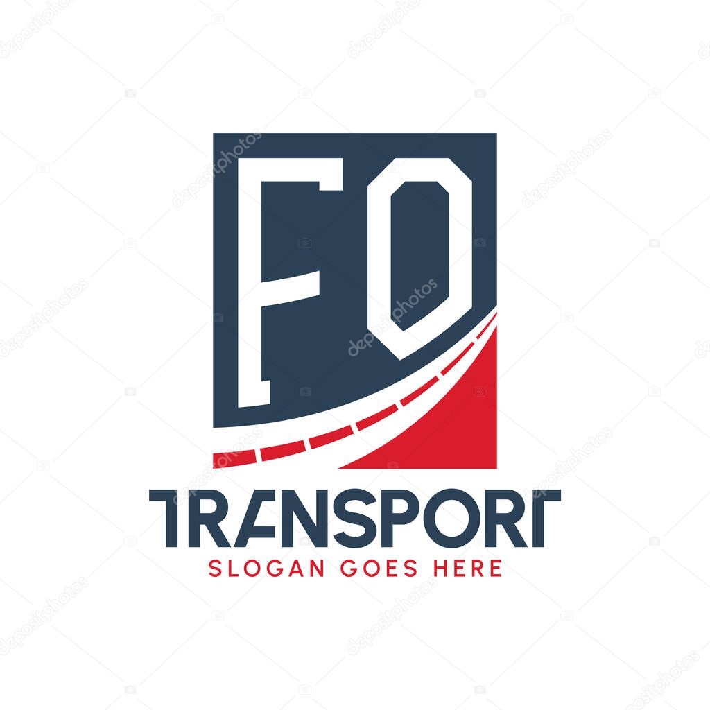 Letter FO Transport Logo Design. Modern FO Road Logo for Delivery, Transport Company and Fleet Business