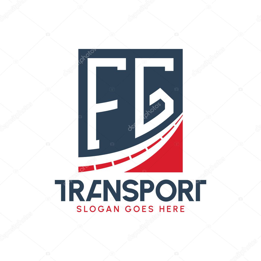 Letter FG Transport Logo Design. Modern FG Road Logo for Delivery, Transport Company and Fleet Business