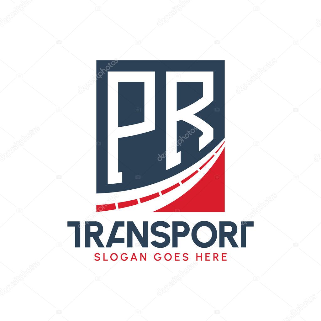Letter PR Transport Logo Design. Modern PR Road Logo for Delivery, Transport Company and Fleet Business