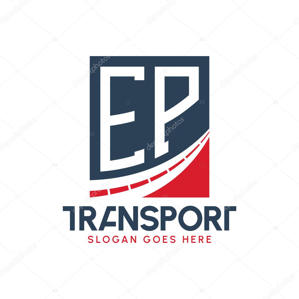 Letter EP Transport Logo Design. Modern EP Road Logo for Delivery, Transport Company and Fleet Business