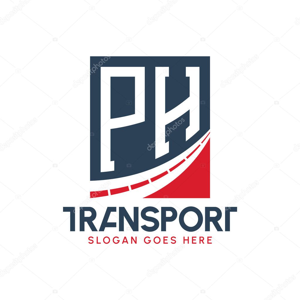 Letter PH Transport Logo Design. Modern PH Road Logo for Delivery, Transport Company and Fleet Business