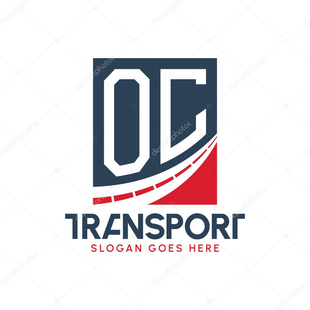 Letter OC Transport Logo Design. Modern OC Road Logo for Delivery, Transport Company and Fleet Business