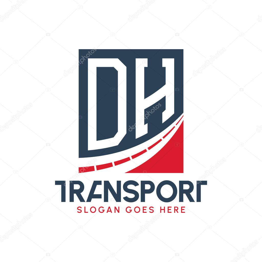 Letter DH Transport Logo Design. Modern DH Road Logo for Delivery, Transport Company and Fleet Business