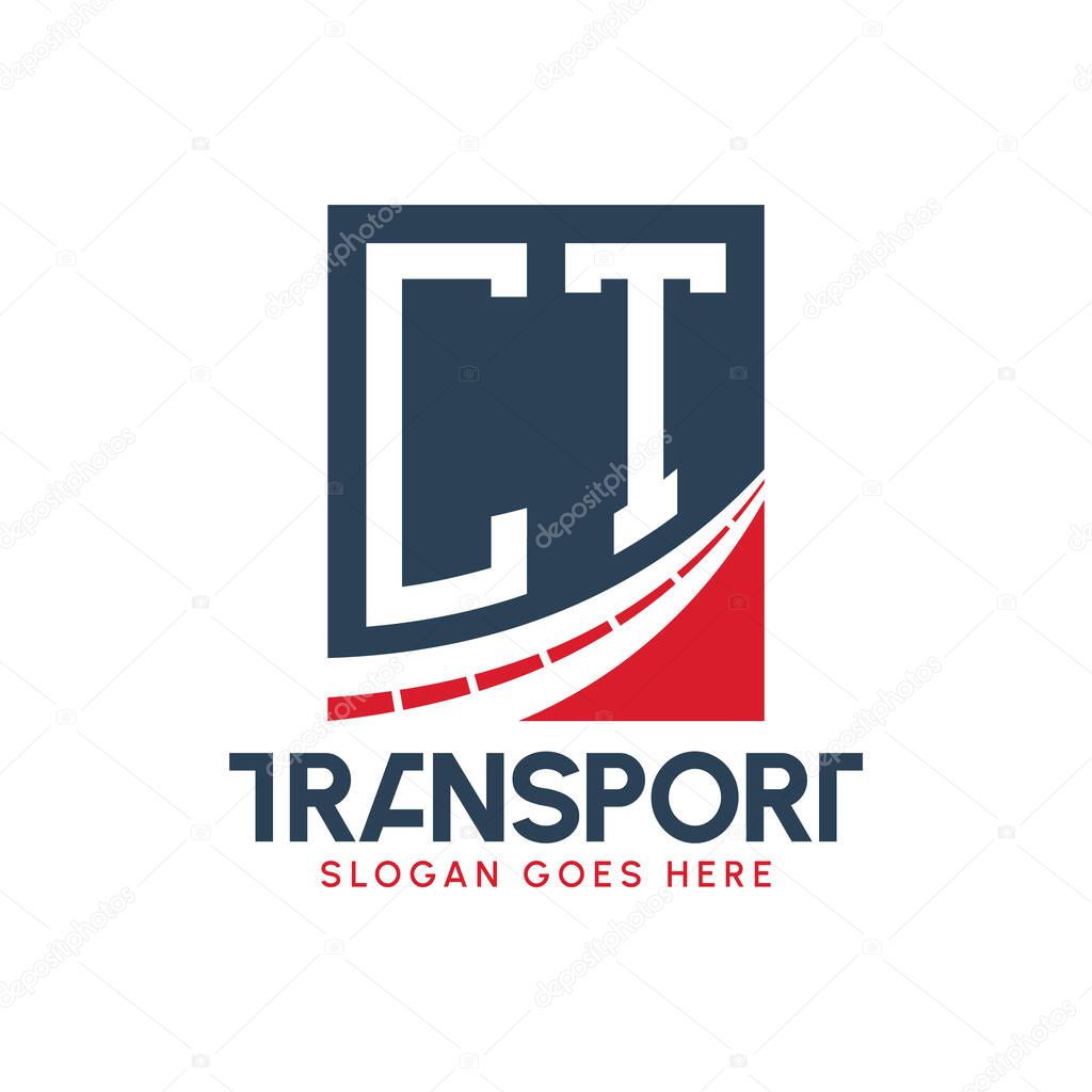 Letter CT Transport Logo Design. Modern CT Road Logo for Delivery, Transport Company and Fleet Business