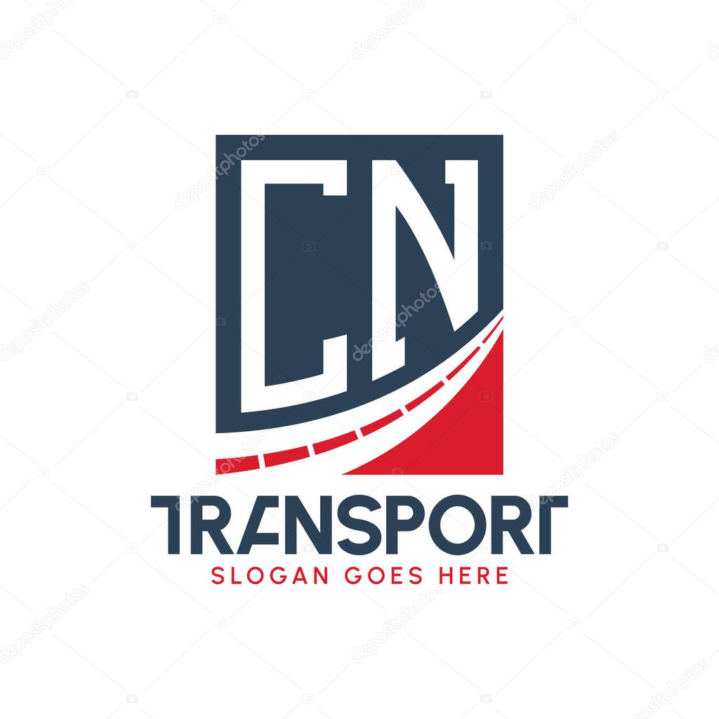 Letter CN Transport Logo Design. Modern CN Road Logo for Delivery, Transport Company and Fleet Business